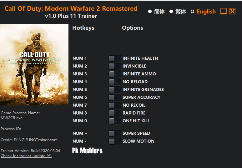 Call Of Duty Modern Warfare 2 Remastered Trainer For Pc